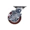 Vestil Polyurethane Swivel With Brake Caster 5 In. Diameter x 2 In. Width 600 lb Maroon/Gray CST-VE-5X2PUP-SWB - alternate 2